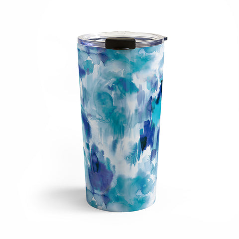 Ninola Design Artsy Painterly Texture Blue Travel Mug