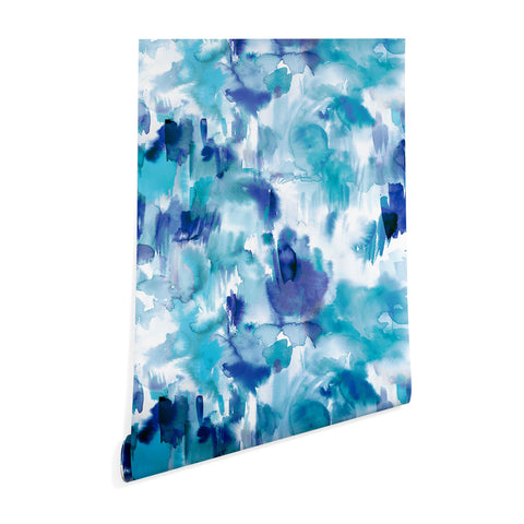 Ninola Design Artsy Painterly Texture Blue Wallpaper