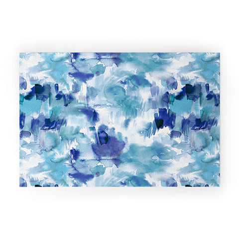 Ninola Design Artsy Painterly Texture Blue Welcome Mat