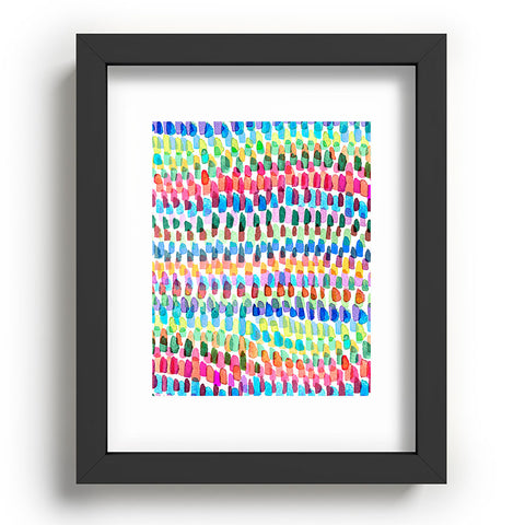 Ninola Design Artsy Strokes Stripes Color Recessed Framing Rectangle