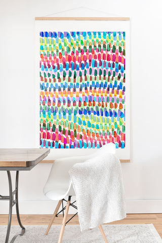 Ninola Design Artsy Strokes Stripes Color Art Print And Hanger