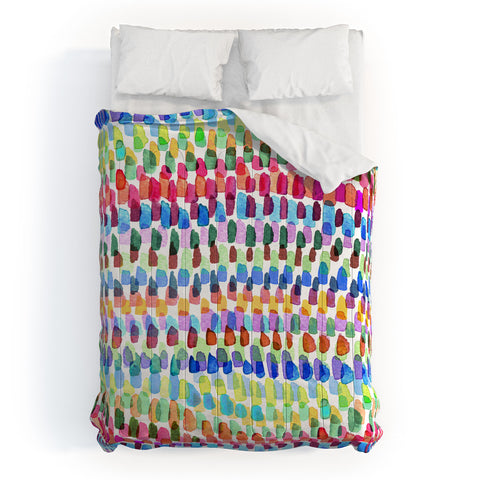 Ninola Design Artsy Strokes Stripes Color Comforter