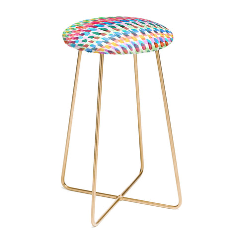 Ninola Design Artsy Strokes Stripes Color Counter Stool