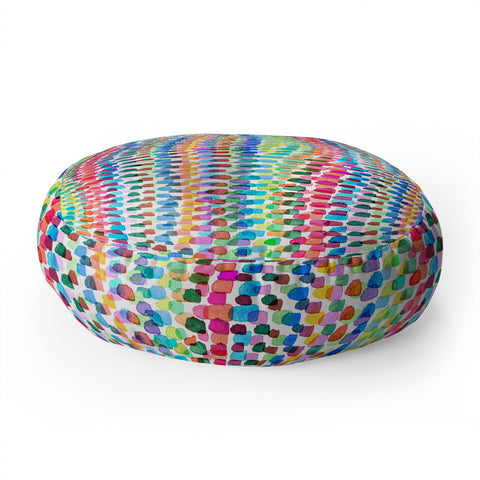 Ninola Design Artsy Strokes Stripes Color Floor Pillow Round