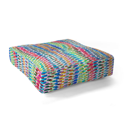 Ninola Design Artsy Strokes Stripes Color Floor Pillow Square