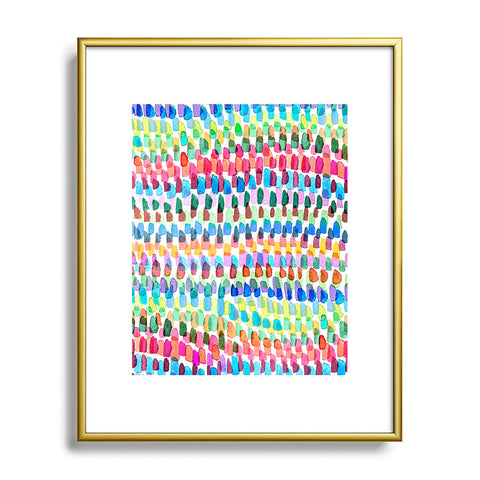 Ninola Design Artsy Strokes Stripes Color Metal Framed Art Print