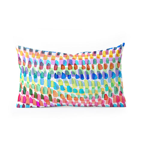 Ninola Design Artsy Strokes Stripes Color Oblong Throw Pillow