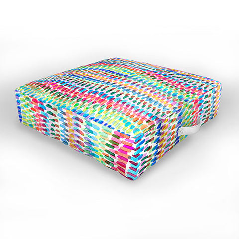 Ninola Design Artsy Strokes Stripes Color Outdoor Floor Cushion