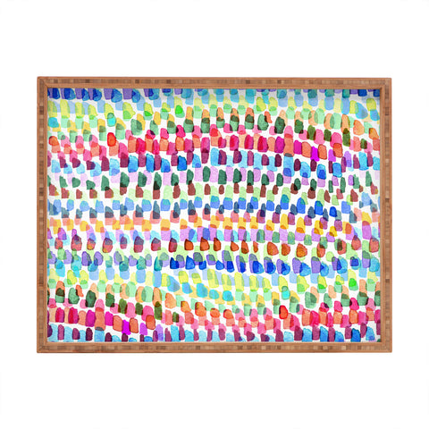 Ninola Design Artsy Strokes Stripes Color Rectangular Tray