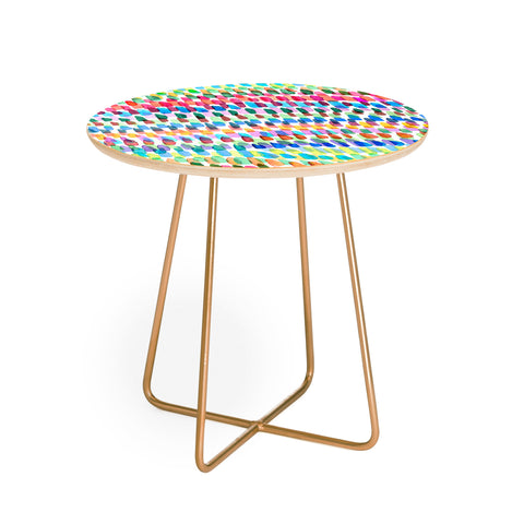 Ninola Design Artsy Strokes Stripes Color Round Side Table