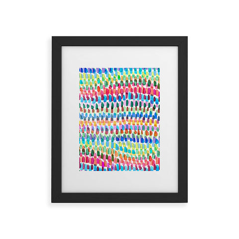 Ninola Design Artsy Strokes Stripes Color Framed Art Print