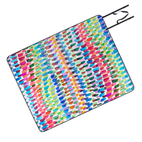 Ninola Design Artsy Strokes Stripes Color Picnic Blanket