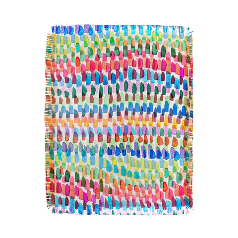 Ninola Design Artsy Strokes Stripes Color Throw Blanket