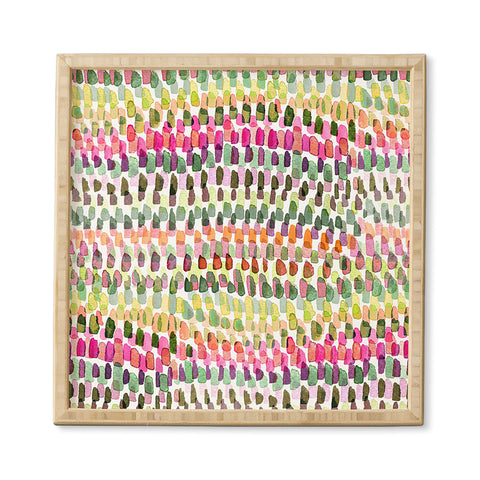 Ninola Design Artsy Strokes Stripes Pink Framed Wall Art