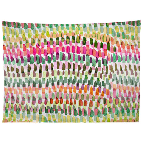 Ninola Design Artsy Strokes Stripes Pink Tapestry