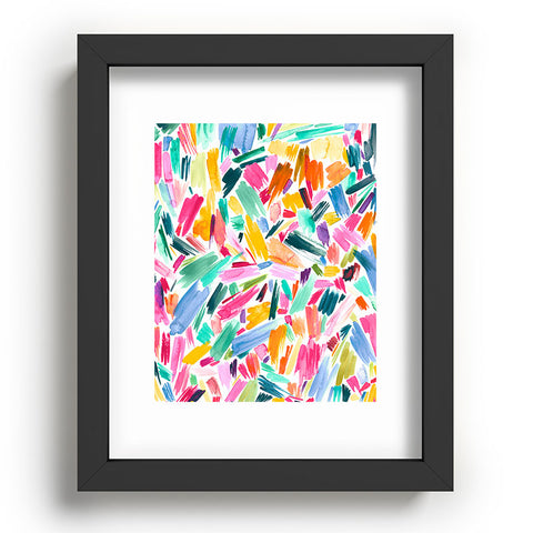 Ninola Design Artsy Strokes Tropical Pink Recessed Framing Rectangle