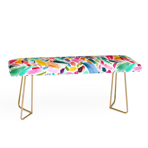 Ninola Design Artsy Strokes Tropical Pink Bench