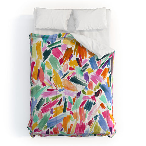Ninola Design Artsy Strokes Tropical Pink Comforter