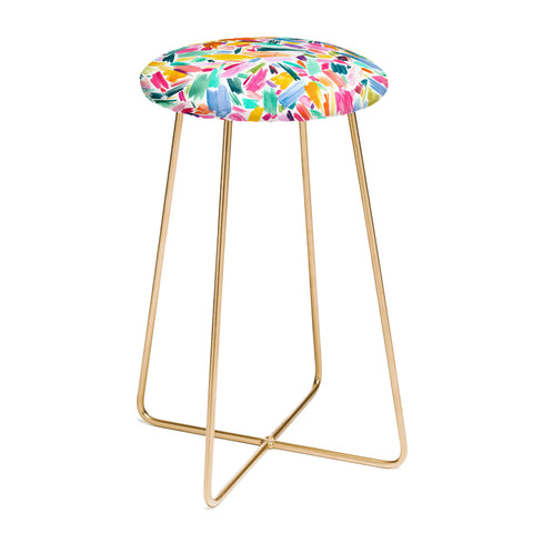 Ninola Design Artsy Strokes Tropical Pink Counter Stool