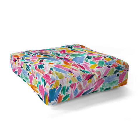 Ninola Design Artsy Strokes Tropical Pink Floor Pillow Square