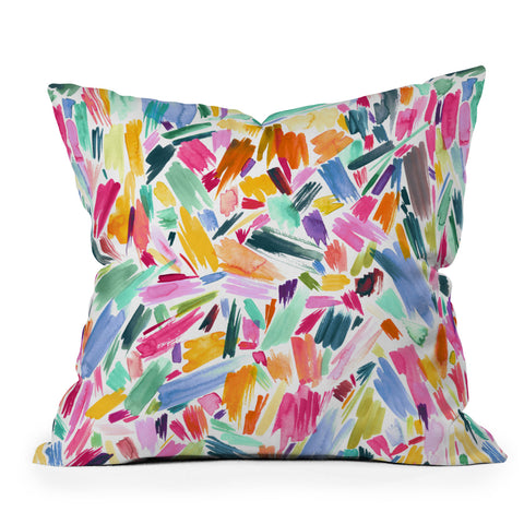 Ninola Design Artsy Strokes Tropical Pink Throw Pillow