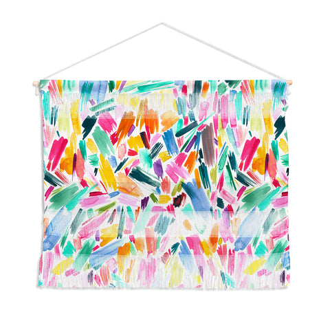 Ninola Design Artsy Strokes Tropical Pink Wall Hanging Landscape