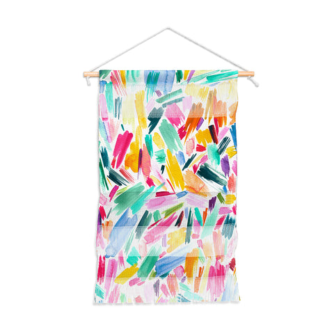 Ninola Design Artsy Strokes Tropical Pink Wall Hanging Portrait