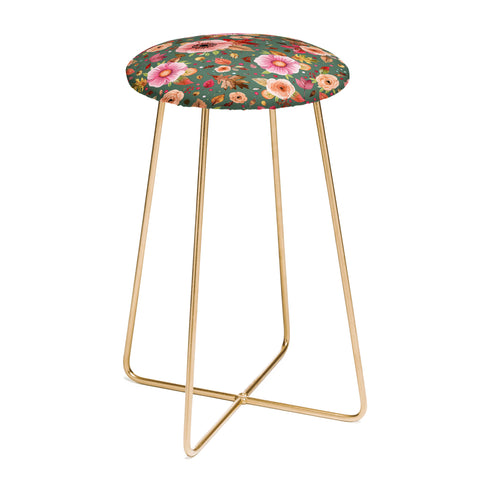 Ninola Design Autumn Bunches Green Myrtle Counter Stool