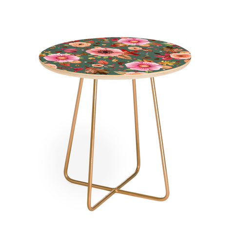 Ninola Design Autumn Bunches Green Myrtle Round Side Table