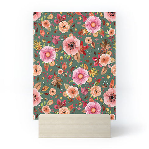 Ninola Design Autumn Bunches Green Myrtle Mini Art Print