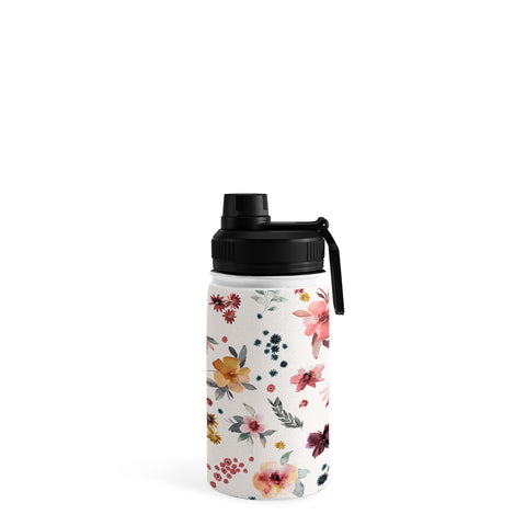 Ninola Design Autumn floral Red holiday Water Bottle
