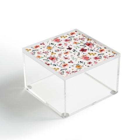 Ninola Design Autumn floral Red holiday Acrylic Box