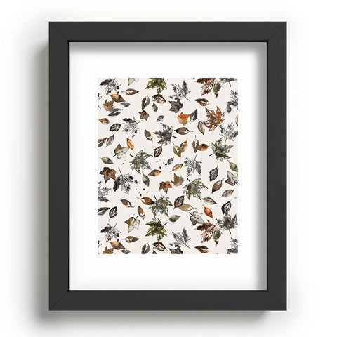 Ninola Design Autumn leaves Natural Recessed Framing Rectangle