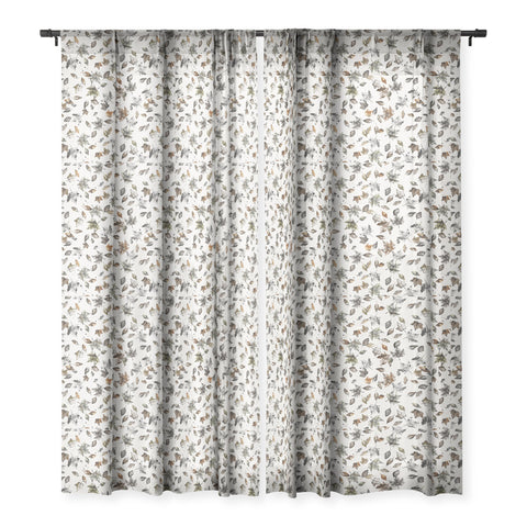 Ninola Design Autumn leaves Natural Sheer Window Curtain