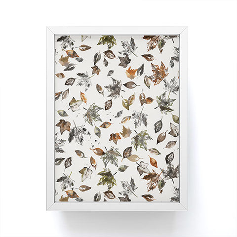 Ninola Design Autumn leaves Natural Framed Mini Art Print