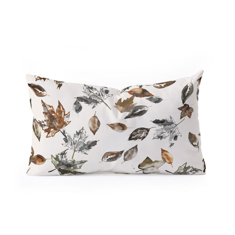 Ninola Design Autumn leaves Natural Oblong Throw Pillow
