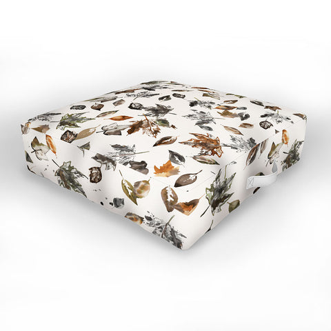 Ninola Design Autumn leaves Natural Outdoor Floor Cushion