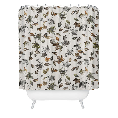 Ninola Design Autumn leaves Natural Shower Curtain