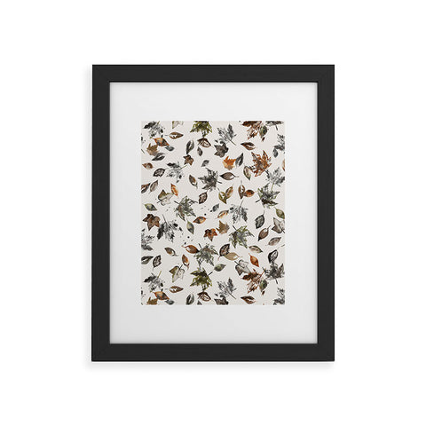 Ninola Design Autumn leaves Natural Framed Art Print