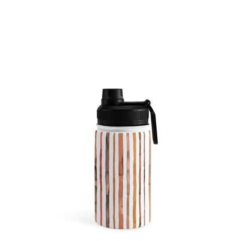 Ninola Design Autumn Terracotta Stripes Water Bottle