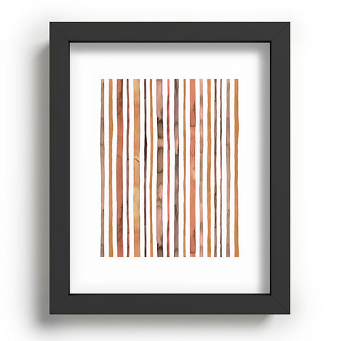 Ninola Design Autumn Terracotta Stripes Recessed Framing Rectangle