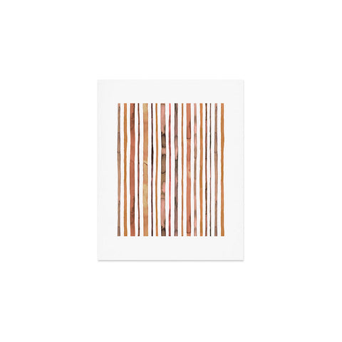 Ninola Design Autumn Terracotta Stripes Art Print