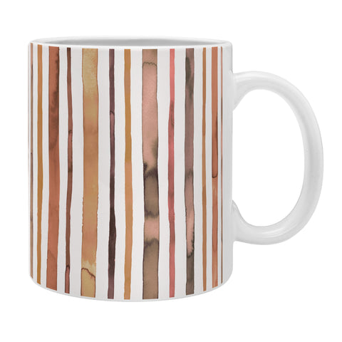 Ninola Design Autumn Terracotta Stripes Coffee Mug