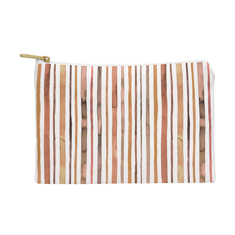 Ninola Design Autumn Terracotta Stripes Pouch