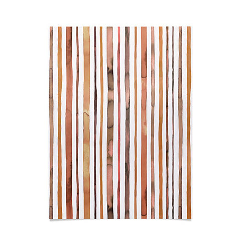 Ninola Design Autumn Terracotta Stripes Poster