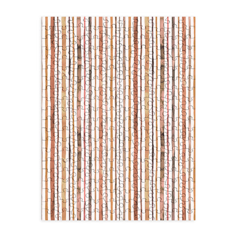 Ninola Design Autumn Terracotta Stripes Puzzle