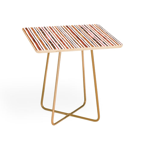 Ninola Design Autumn Terracotta Stripes Side Table