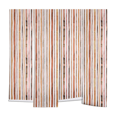 Ninola Design Autumn Terracotta Stripes Wall Mural