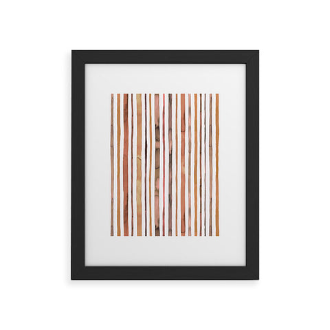 Ninola Design Autumn Terracotta Stripes Framed Art Print