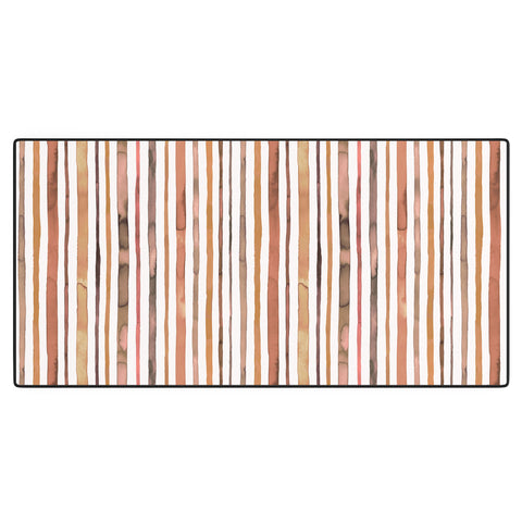 Ninola Design Autumn Terracotta Stripes Desk Mat